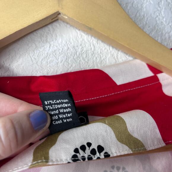 Clara Sun Woo Floral Poppy Short Sleeve Collared Blazer Shirt - Picture 3 of 6